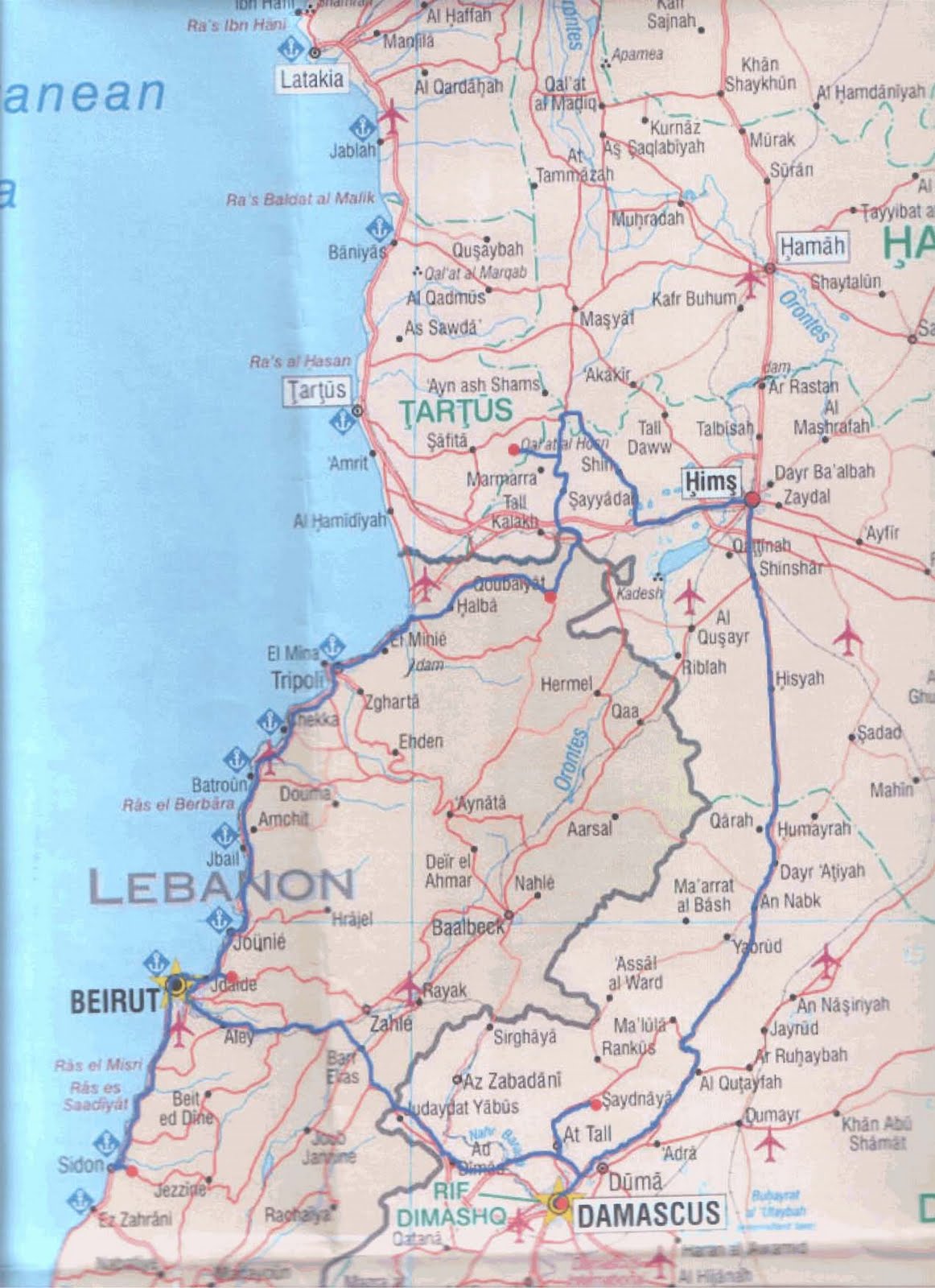 map of lebanon Saida